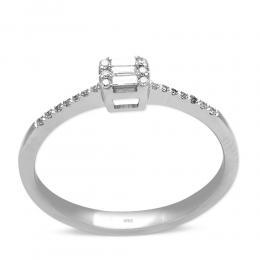 0,12 ct Diamant Baguette-Schliff Ring
